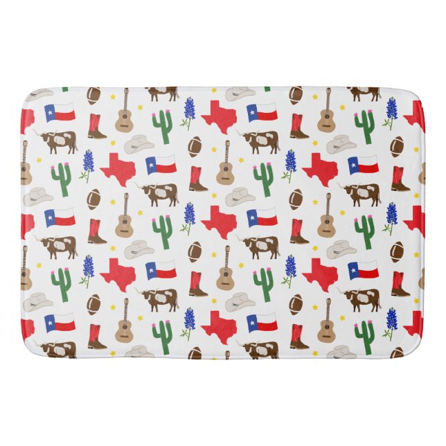 Texas Icons Bath Mat (Front)