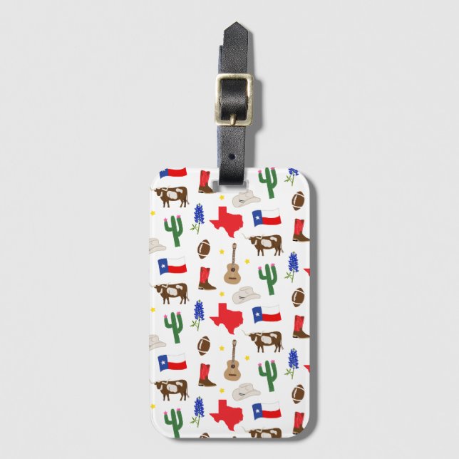 Texas Icons Luggage Tag (Front Vertical)