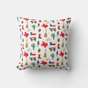 Texas Icons Throw Pillow