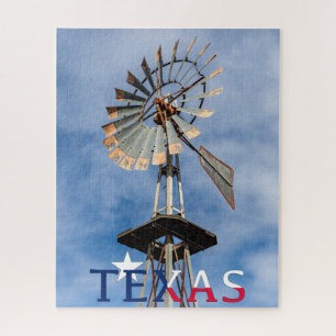 Texas Image, Windmill and Texas Logo Jigsaw Puzzle