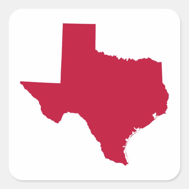 Texas in Red Square Sticker (Front)