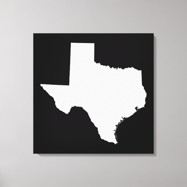 Texas in White and Black Canvas Print (Front)