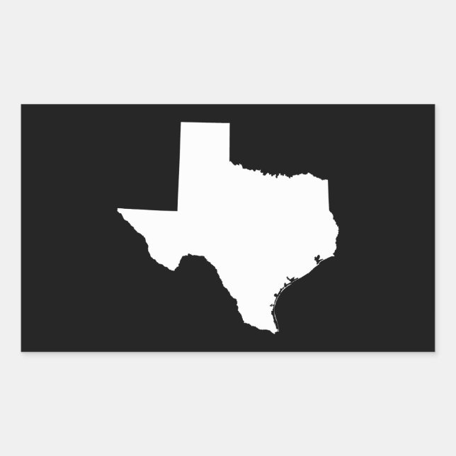 Texas in White and Black Sticker (Front)