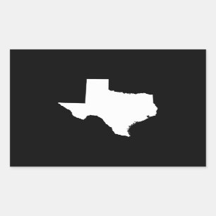 Texas in White and Black Sticker