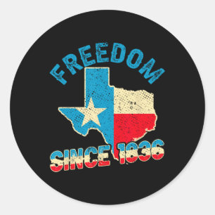 Texas Independence Day 1836 Classic Round Sticker