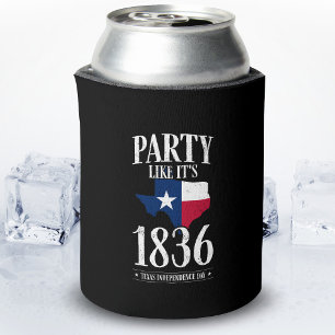 Texas Independence Day 1836 State Flag Party Home Can Cooler
