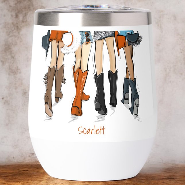 Texas Ladies Fashion Boots Cowboy Orange Custom (Créateur téléchargé)
