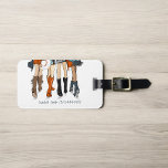 Texas Ladies Fashion Cowboy Boots Hats Orange Name Luggage Tag<br><div class="desc">Check out this awesome fashion illustration featuring girls from Austin, Texas rocking cowboy boots, hats, and cute skirts! This design captures the spirit of Texas with a fun and stylish twist. The girls look trendy, making a statement with their unique style. The illustration perfectly embodies the fusion of Southern charm...</div>