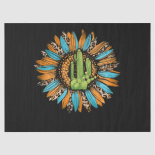 Texas Leopard Serape Cowhide Turquoise Sunflower Tissue Paper