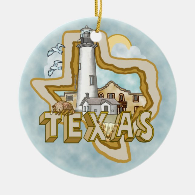 Texas Lighthouse Ornament (Front)