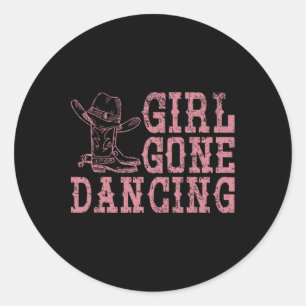 Texas Line Dancing Rodeo Cowboy Gift Line Dance  Classic Round Sticker