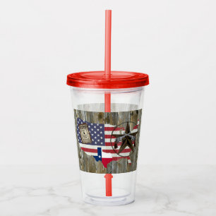 Texas Lone Star Duelling Pistols Most Wanted Sign Acrylic Tumbler