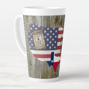 Texas Lone Star Duelling Pistols Most Wanted Sign Latte Mug