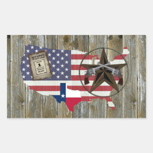 Texas Lone Star Duelling Pistols Most Wanted Sign Sticker