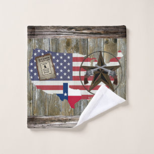 Texas Lone Star Duelling Pistols Most Wanted Sign  Wash Cloth
