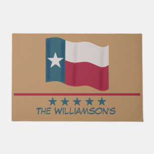 Texas Lone Star Flag Name Personalized Doormat