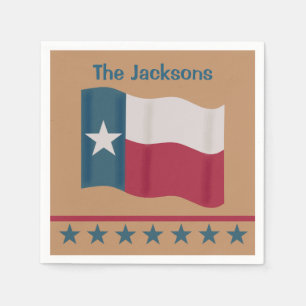 Texas Lone Star Flag Name Personalized Tan Napkin
