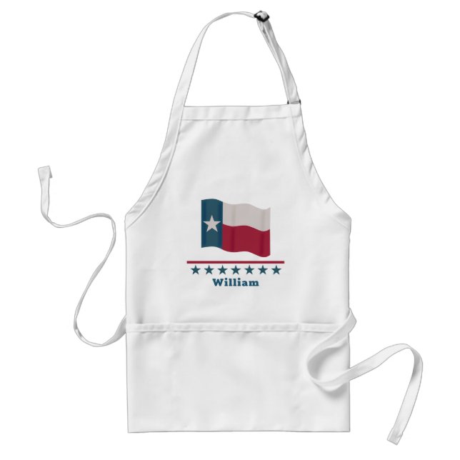 Texas Lone Star Flag Name Personalized White Standard Apron (Front)