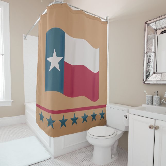 Texas Lone Star Flag Tan Red White Blue (In Situ)