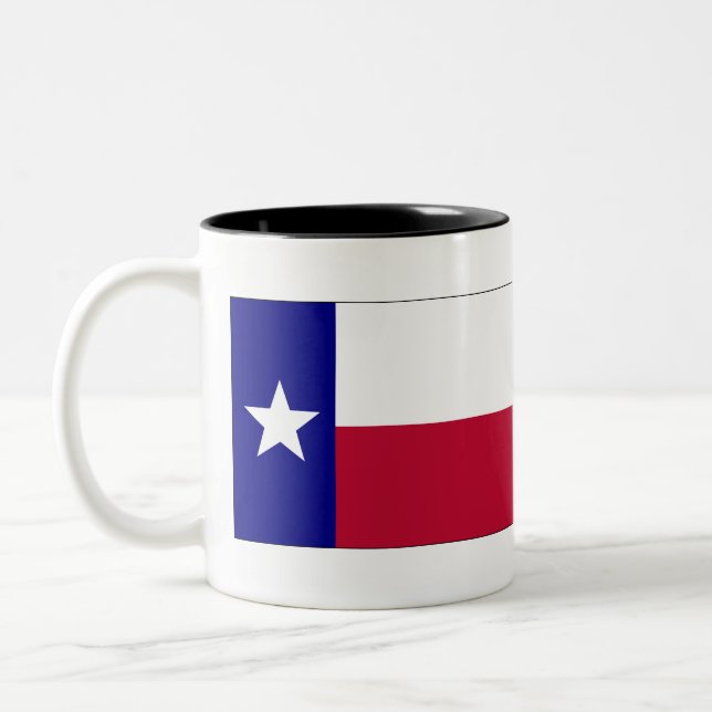 Texas Lone Star Flag Two-Tone Coffee Mug (Left)