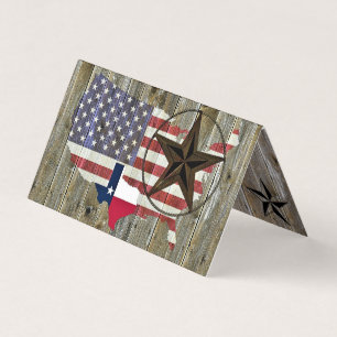 Texas Lone Star State American Flag Business Card
