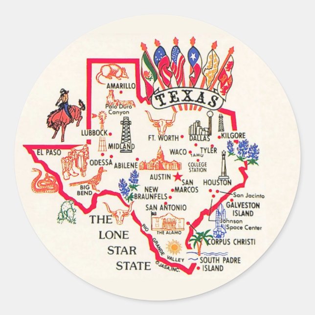 Texas - Lone Star State Classic Round Sticker (Front)