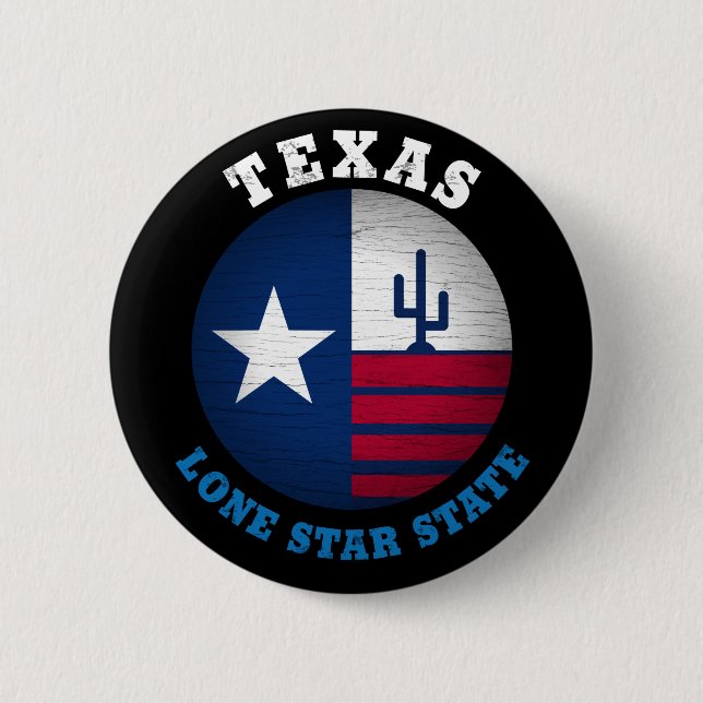 TEXAS LONE STAR STATE FLAG 2 INCH ROUND BUTTON (Front)