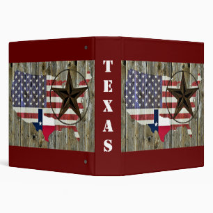 Texas Lone Star State Flag Map Binder