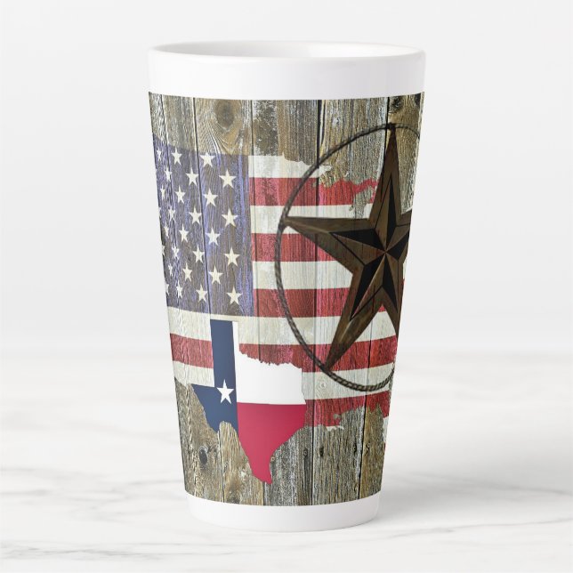 Texas Lone Star State Flag Map Latte Mug (Front)