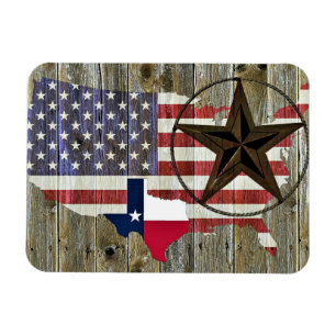 Texas Lone Star State Flag Map Magnet