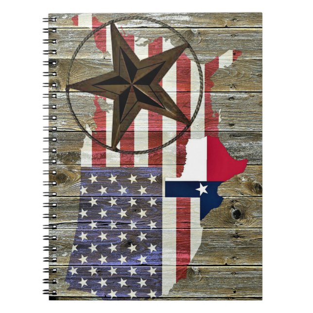 Texas Lone Star State Flag Map Notebook (Front)