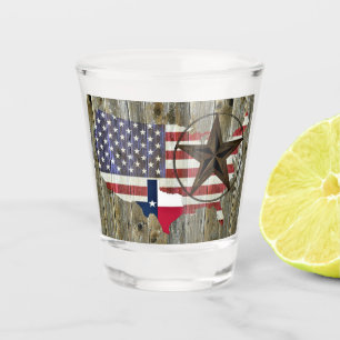 Texas Lone Star State Flag Map Shot Glass
