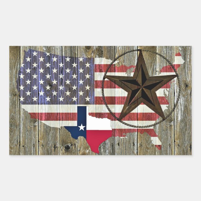 Texas Lone Star State Flag Map Sticker (Front)