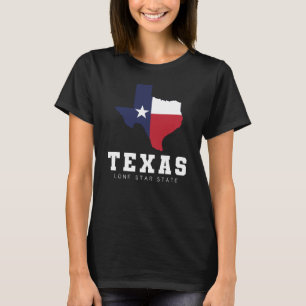 Texas, Lone Star State, Flag Map Women's Black T-Shirt