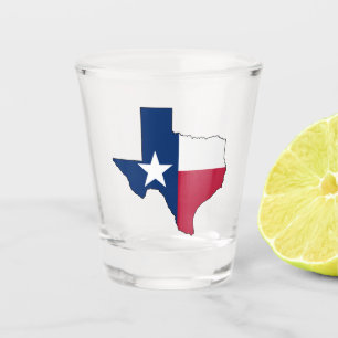 Texas Lonestar State Map with Texas Flag Fun Texan Shot Glass