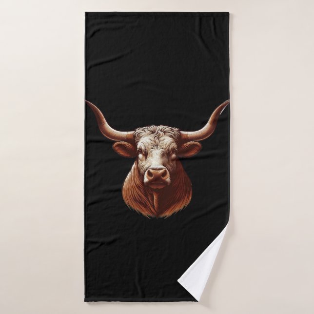Texas longhorn bath towel (Bath Towel)