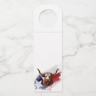 Texas longhorn cow bottle tag