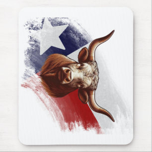 Texas longhorn cow mouse pad