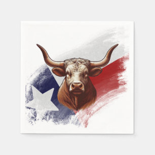Texas longhorn cow napkin