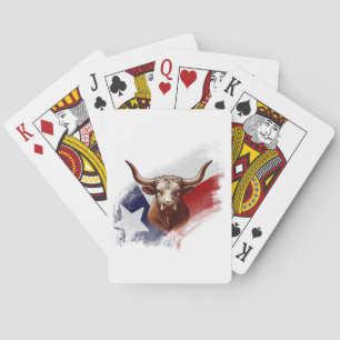 Texas longhorn cow playing cards
