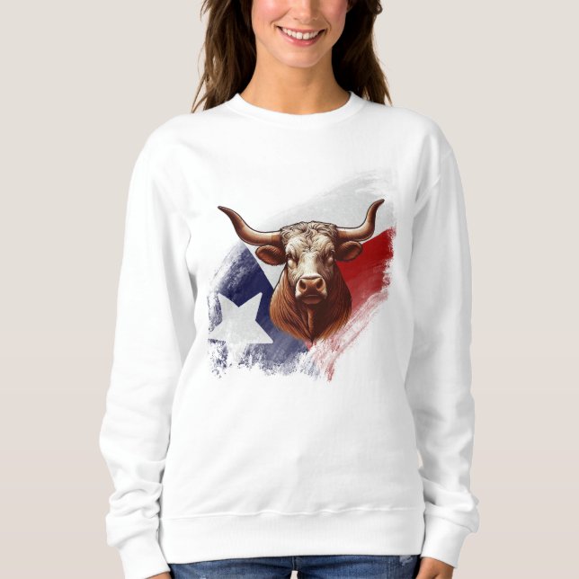 Texas longhorn cow sweatshirt (Front)