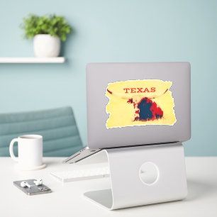 Texas Longhorn Cow Texas Sticker out Out