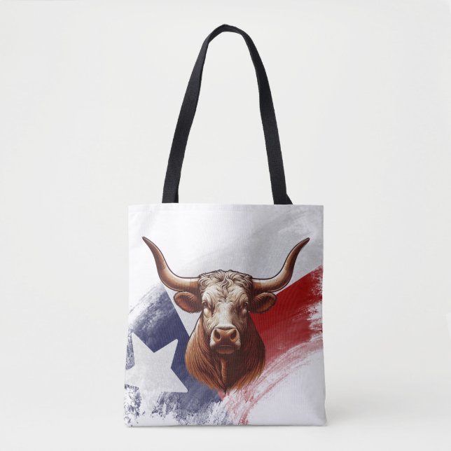 Texas longhorn cow tote bag (Front)
