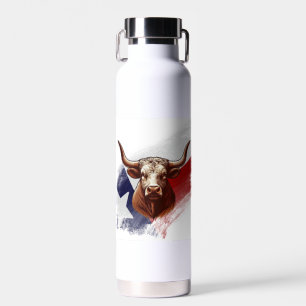 Texas longhorn cow water bottle