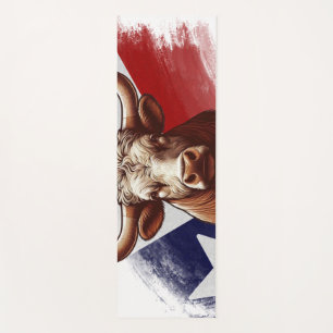 Texas longhorn cow yoga mat