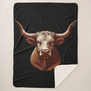 Texas Longhorn Sherpa Blanket