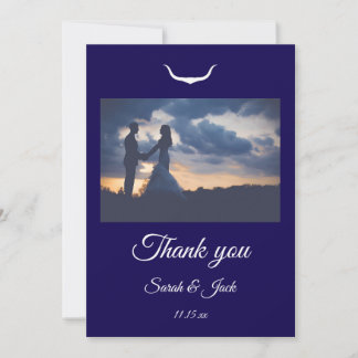 Texas Longhorn Wedding Flat Thank You Card
