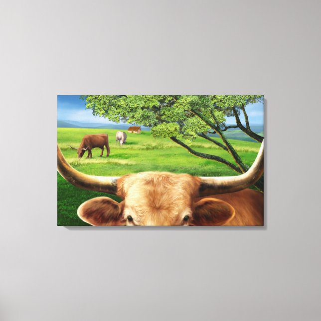 Texas Longhorn  Wrapped Canvas (Front)