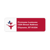 Texas Longhorns et le drapeau sur une adresse de r