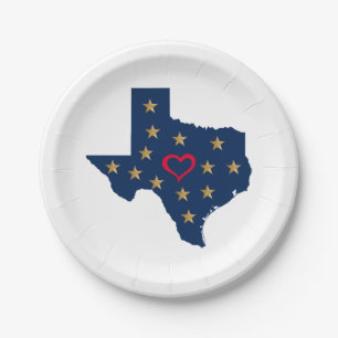 Texas Love and Shining Stars in the Lone Star Stat Paper Plate
